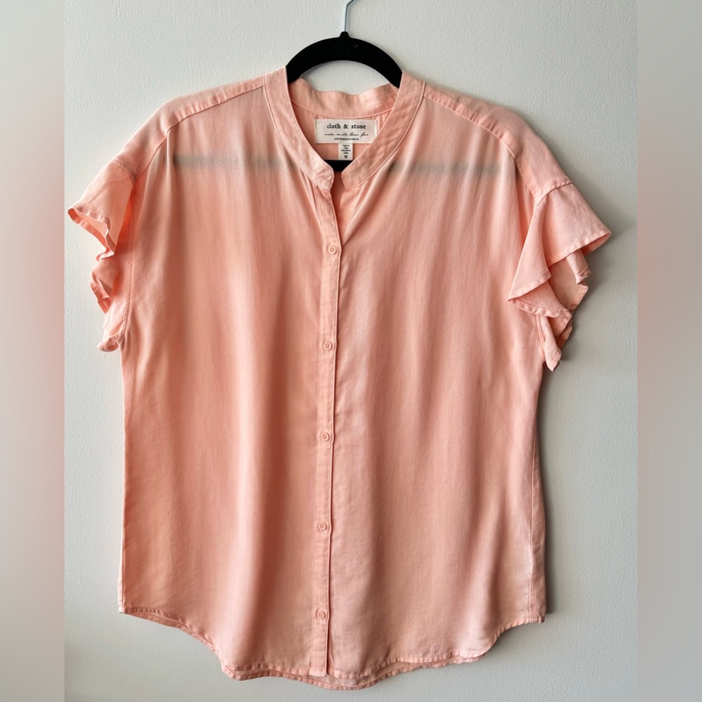 Anthropologie Cloth & Stone Peach Button Down Top